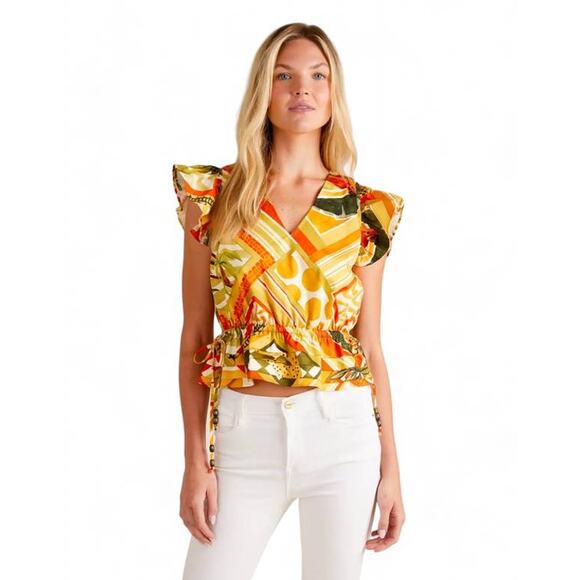 Alden Adair Marina Tank Popover Top in Desert Patch Gold Multi XS XSmall NWT - Picture 2 of 5